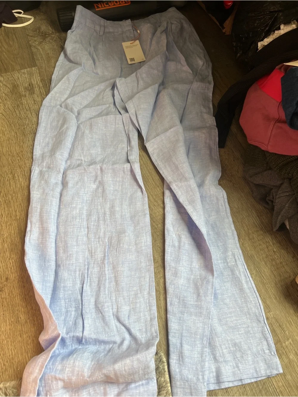 NWT quince blue linen pants size 4
